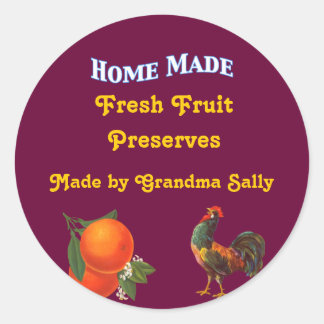 ホームメイドのカスタムオンドリとオレンジのシール ラウンドシール