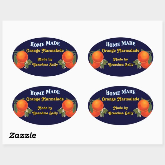 ホームメイドカスタムオレンジキャニングステッカー 楕円形シール (シート)