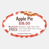 ホームメイドパイズベーカリー | アップルパイステッカーラベル 楕円形シール (正面)