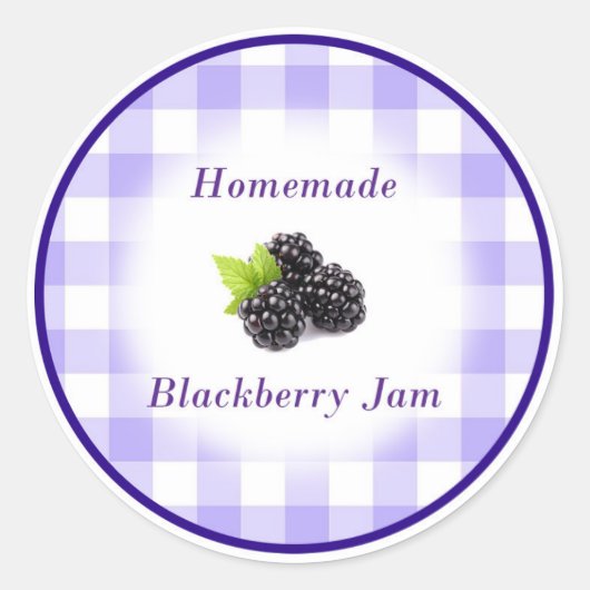 ホームメイドブラックベリージャムラベル ラウンドシール (正面)