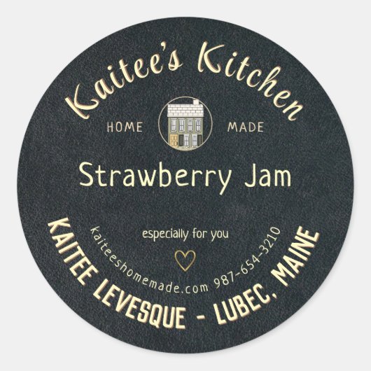 ホームメイド商品のギフトステッカーハートハウスロゴ ラウンドシール (正面)