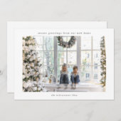 ホームメッセージファミリークリスマスフォトを移動 シーズンカード (正面/裏面)