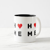 ホームモダンおよびハート ツートーンマグカップ (正面右)