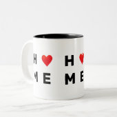 ホームモダンおよびハート ツートーンマグカップ (正面左)
