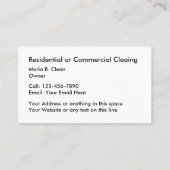 ホームモダンオフィス清掃サービス 名刺 (裏面)