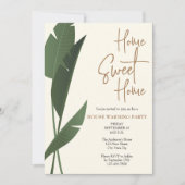 ホームモダンスウィートホームグリーンハウスウォーミングパーティー 招待状 (正面)
