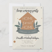 ホームモダンスウィートホームハウスウォーミングパーティー 招待状 (正面)