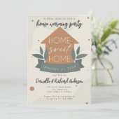 ホームモダンスウィートホームハウスウォーミングパーティー 招待状 (スタンド正面)