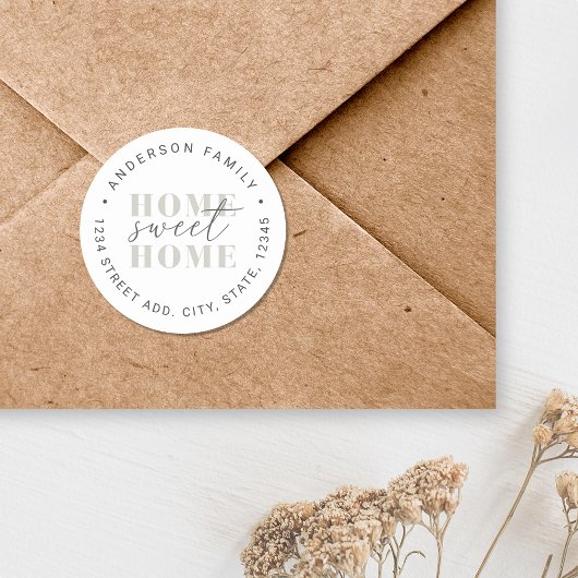 ホームモダンスウィートホームパーソナライズされた差出人住所 ラウンドシール