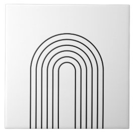 ホームモダンデコ黒線と白線の抽象芸術 タイル