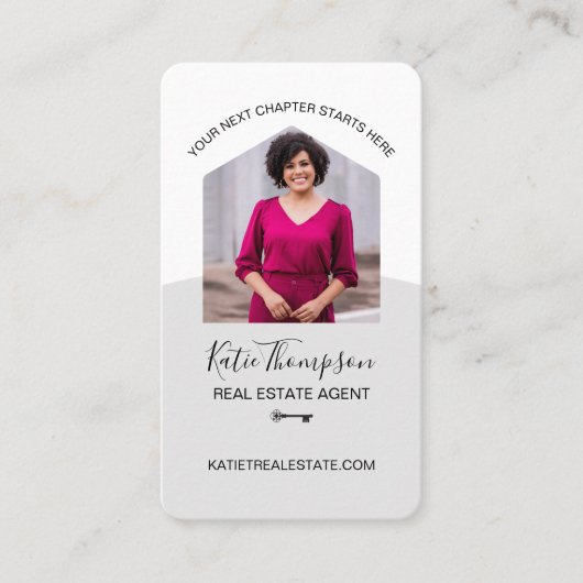 ホームモダンプロフェッショナル実在エージェント写真 名刺 (正面)