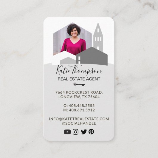 ホームモダンプロフェッショナル実在エージェント写真 名刺 (裏面)