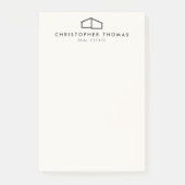 ホームモダンロゴアイボリー実在エステート、不動産仲介業者 ポストイット (正面)