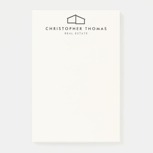 ホームモダンロゴアイボリー実在エステート、不動産仲介業者 ポストイット (正面)