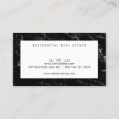 ホームモダンロゴアーキテクチャ不動産仲介業者ブラックマーブル 名刺 (裏面)