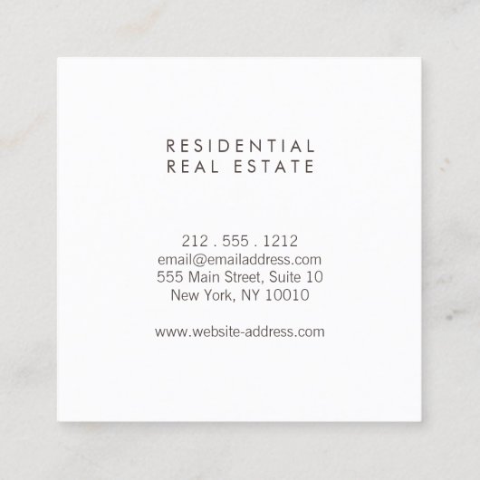 ホームモダンロゴアーキテクチ実在ャ、エステートDk Wood スクエア名刺 (裏面)