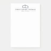 ホームモダンロゴネイビー実在ブルーエテート、不動産仲介業者 ポストイット (正面)