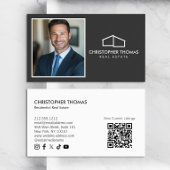 ホームモダンロゴ不動産仲介業者フォトダークグレー 名刺