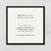 ホームモダンロ実在ゴエステート、不動産仲介業者アイボリー/ブラック スクエア名刺 (裏面)