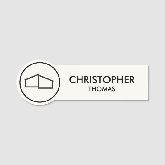 ホームモダンロ実在ゴエステート、不動産仲介業者アイボリー/ブラック 名札 (正面)