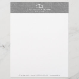 ホームモダンロ実在ゴエステート、不動産仲介業者グレーリネン レターヘッド