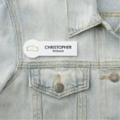 ホームモダンロ実在ゴエステート、不動産仲介業者ホワイト/金ゴールド 名札 (インサイチュ)