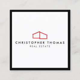 ホームモダンロ実在ゴエステート、不動産仲介業者赤/白 スクエア名刺