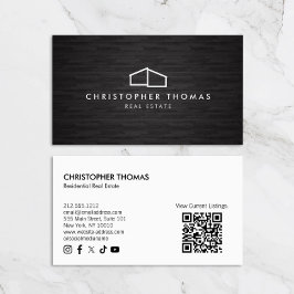ホームモダンロ実在ゴエステートDark Wood QRコード 名刺