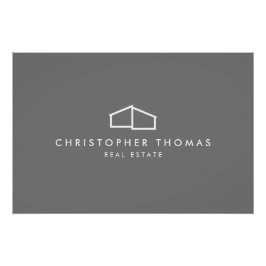 ホームモダン不動産仲介業者グレーのロゴのダウンロード ポスター