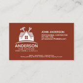 ホームモダン修理メンテナンスサービス赤 名刺 (正面)