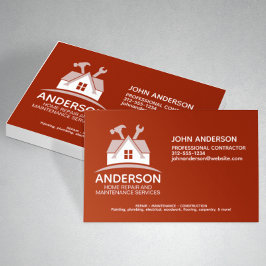 ホームモダン修理メンテナンスサービス赤 名刺