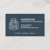 ホームモダン修理メンテナンスサービスNavy Blue 名刺 (正面)