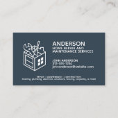 ホームモダン修理メンテナンスサービスNavy Blue 名刺 (正面)