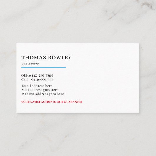 ホームモダン素朴修理の便利屋 名刺 (裏面)