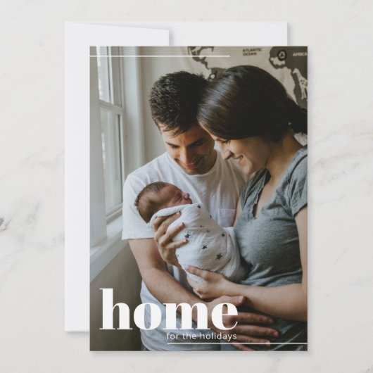 ホームモダン・フォー・ザ・ホリデー写真クリスマスカード シーズンカード (正面)