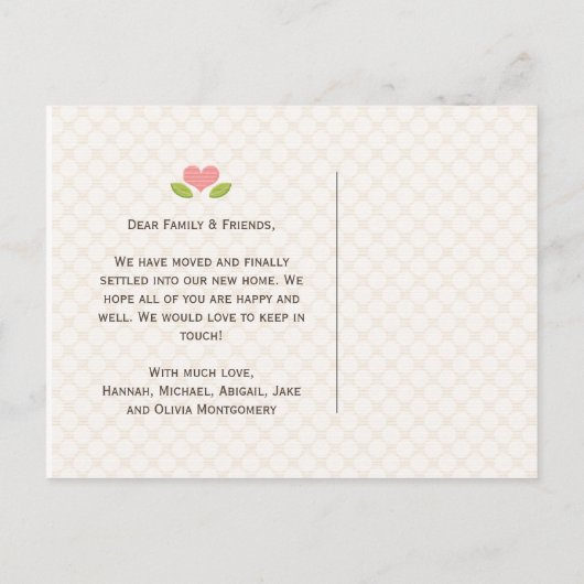 ホームモノグラムの引越し案内はがき 案内ポストカード (裏面)