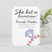 ホームランのような華やかな結婚前パーティーの野球テーマ 招待状 (スタンド正面)
