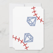 ホームランのような華やかな結婚前パーティーの野球テーマ 招待状 (裏面)