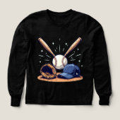 ホームランのワクワク 野球愛のカラフルTシャツ (デザイン正面)