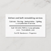 ホームリニューアル・サービス 名刺 (裏面)