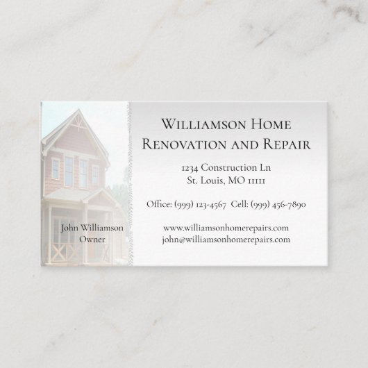 ホームリノベーションおよび修理の名刺 名刺 (正面)