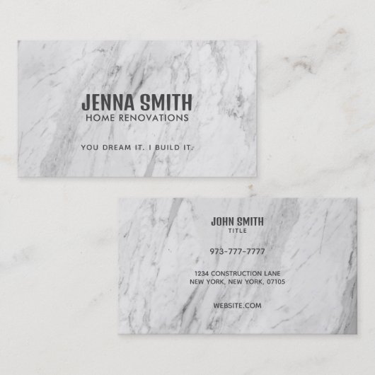 ホームリノベーションスローガンビジネスカード 名刺 (正面/裏面)