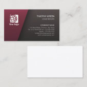 ホームリペアトレード技能シンプルマルーンブラック 名刺 (正面/裏面)