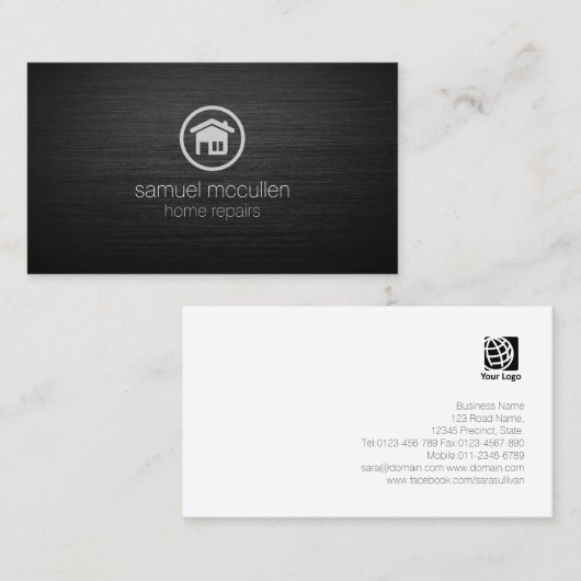 ホームリペアハウスアイコンつや消しメタル技術 名刺 (正面/裏面)