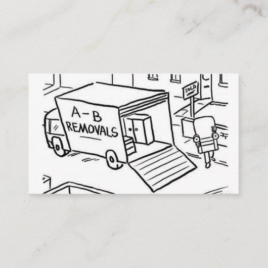 ホームリムーバルカートゥーンビジネスカード 名刺 (裏面)