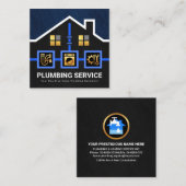 ホームルーフトップ水道管修理 スクエア名刺 (正面/裏面)