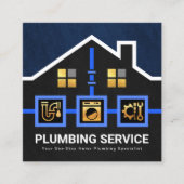 ホームルーフトップ水道管修理 スクエア名刺 (正面)