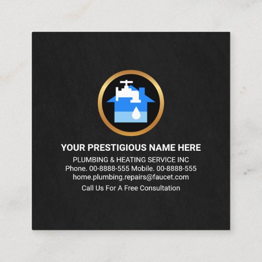 ホームルーフトップ水道管修理 スクエア名刺 (裏面)