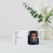 ホームレスおよび困っている髭がある人 名刺 (スタンド正面)