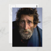 ホームレスで無力な髭を生やした男 ポストカード (正面/裏面)